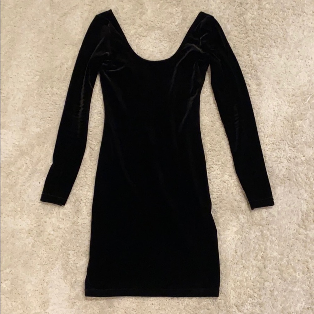 COPY - American apparel black velvet bodycon dress